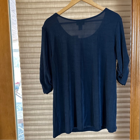 NWT Chico’s travelers Size 3 Short Sleeve Top Blue - Picture 4 of 4